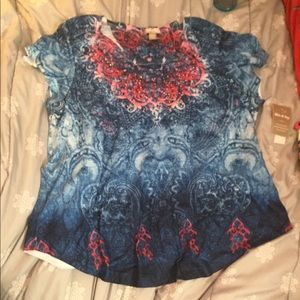 Red, white, and blue Pasely pattered with jewels